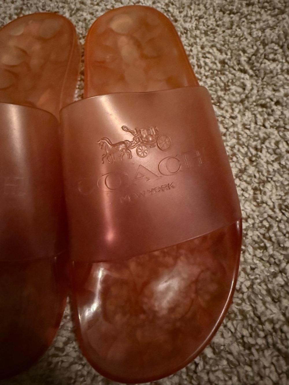 Coach Translucent Slide Sandals in Burnt Orange - Picture 3 of 7